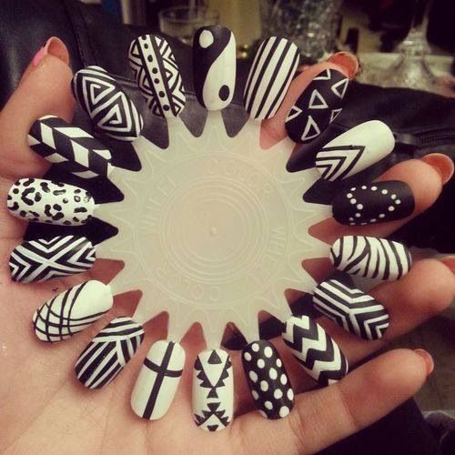 Cute Nail Art Ideas to Try | Black and white nail designs, White .