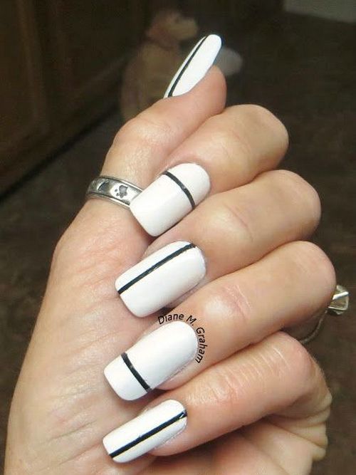 39+ Black And White Simple Nail Designs - Nails P