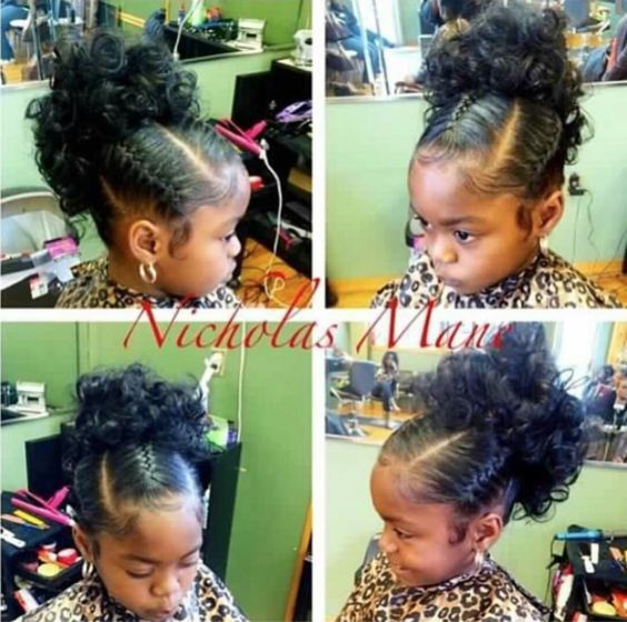 50 Trendy Updo Hairstyles For Black Kids | Lil girl hairstyles .