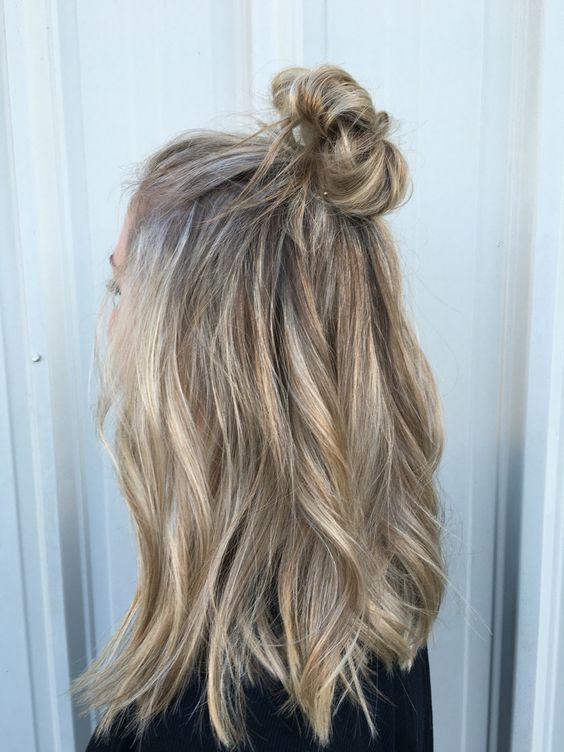 6 Top Knots for EVERY Hair Length | Sandy blonde hair, Blonde hair .