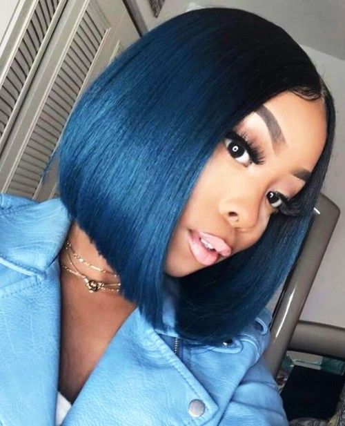 56 Gorgeous Light Blue Hairstyles for Black Women | Wig hairstyles .