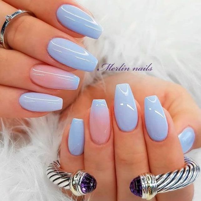 12 Ombré Nude to blue nail art designs - Hair and Beauty eye .