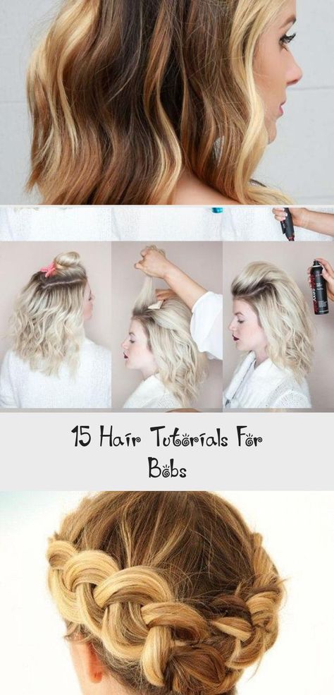 15 Hair Tutorials For Bobs in 2020 | Hair styles, Short hair twist .