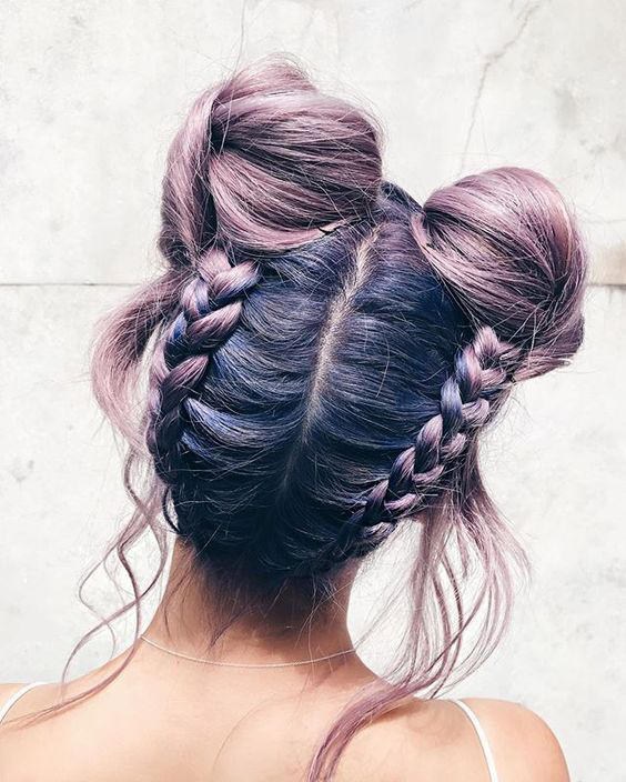 51 Beautiful Braided Bun - Easy Triple Braid Bun, Back to School .