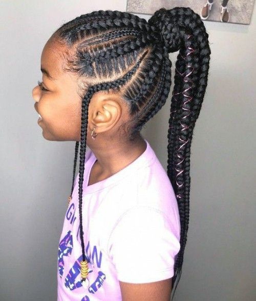 Black Kids Hairstyles with braids, Beads and Other Accessories .