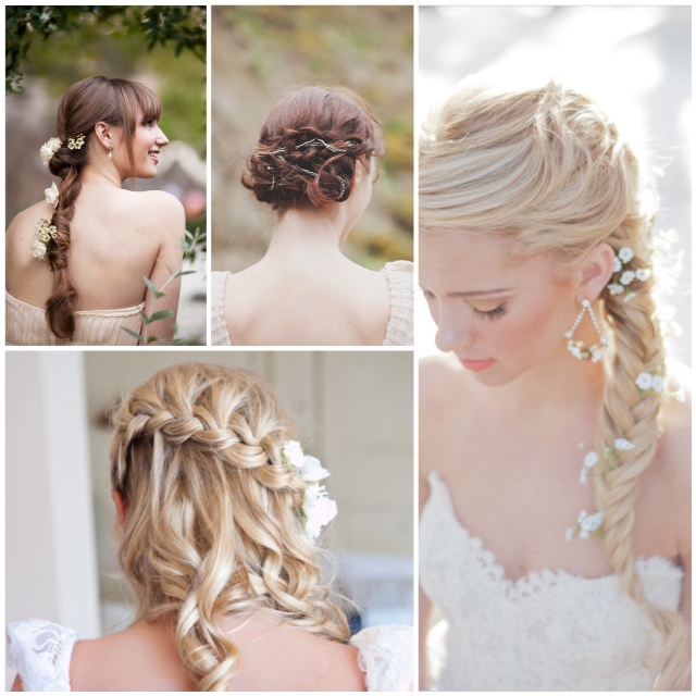 Lake Tahoe Wedding Inspiration | Braided Wedding Hairstyles with .