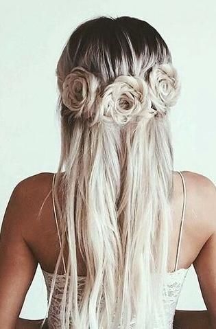 flower hair. … | Hair styles, Long hair styles, Hair inspirati