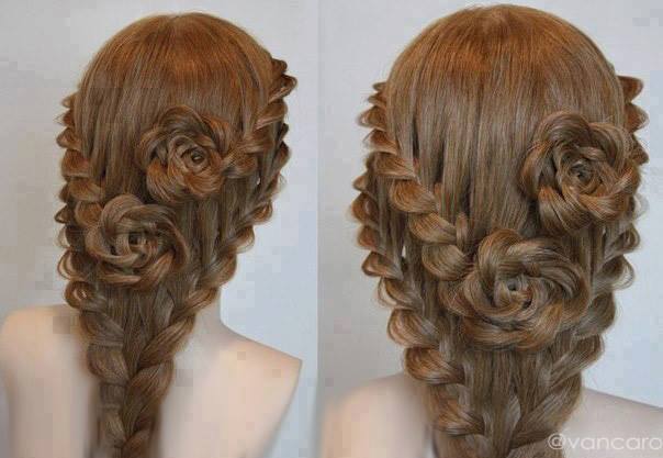 Rose Bud Flower Braid Hairstyle - Tutorial - AllDayCh
