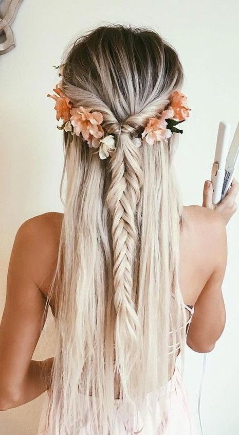 Braided Hairstyles with Flowers