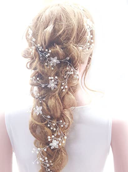 Amazon.com : Missgrace Bridal Vintage Hair Vine Flower Crystal .