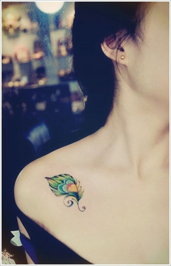 small-Feather-Tattoo-Designs-for-girl-on-chest | Feather tattoo .