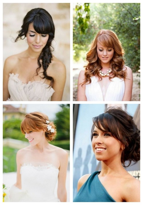 36 Pretty Bridal Hairstyle Ideas With Bangs | HappyWedd.c