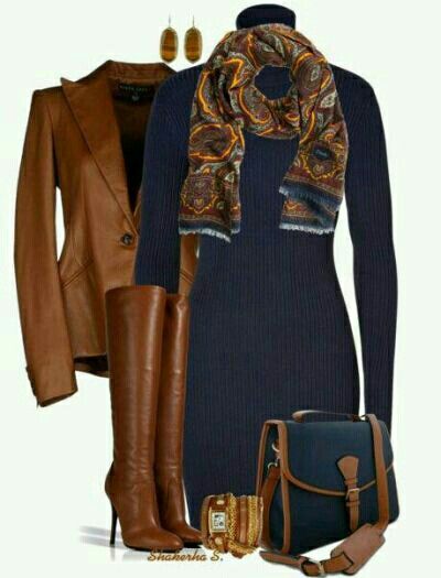 Brown and navy blue | Fashi