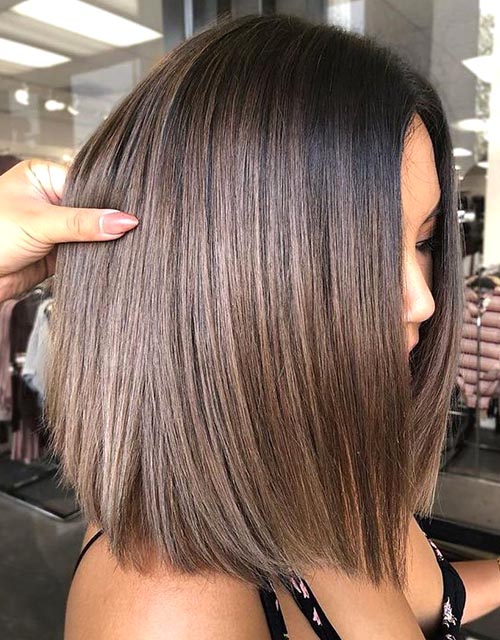 sleek-lob-brunette-hairstyles | Ecemel