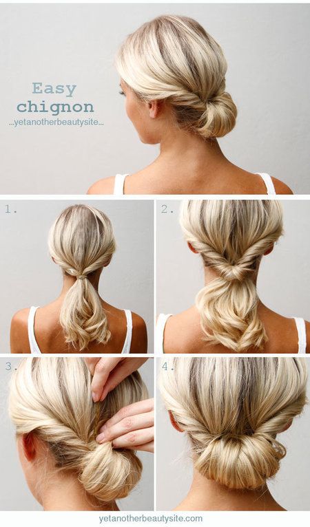 Updo Hairstyle Tutorials For Medium-Length Hair | Hair styles .