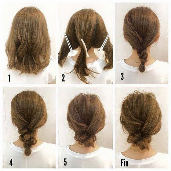 40 Quick And Easy Updos For Medium Hair | Hair tutorials for .
