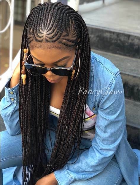 Fulani Black Braided Hairstyles with color For Celebrities | Cool .
