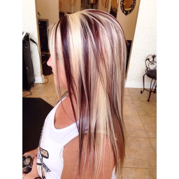 14 Charming Blond Hairstyles with Red Highlights | Frisuren .