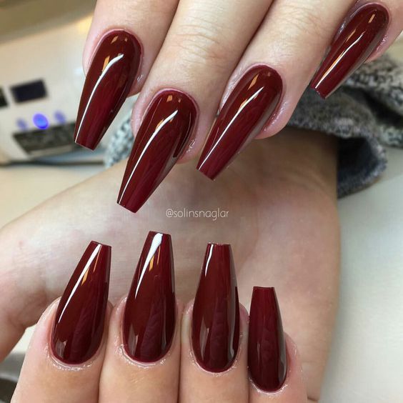45 Simple and Charming Wine Red Nail Art Designs | Wine nails, Red .