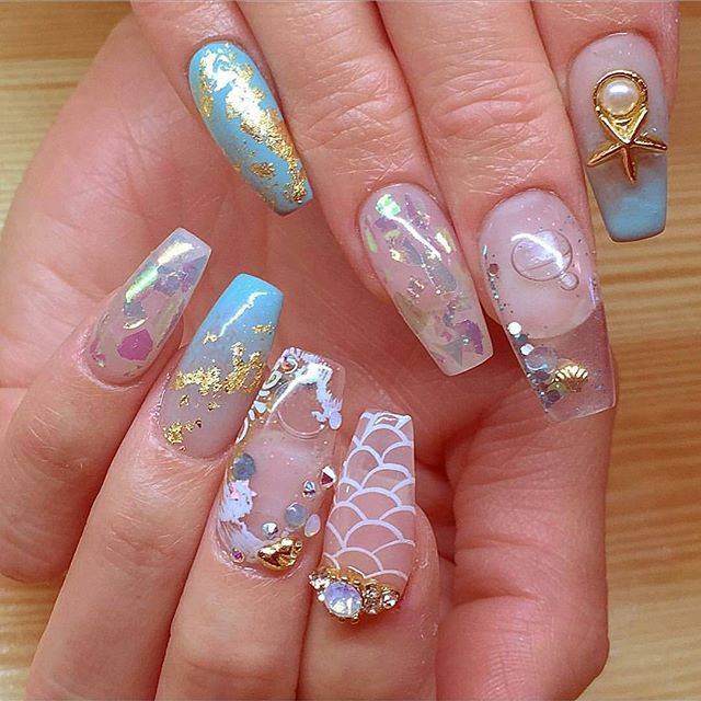 Love these so much! Aquarium nails by @malishka702_nails featuring .