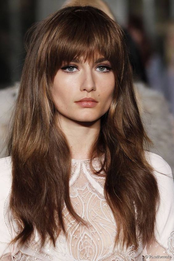 Chic Long Hairstyles with Bangs