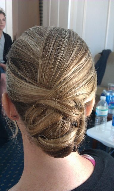 Love the layers of hair folded over one another. | Ballroom hair .