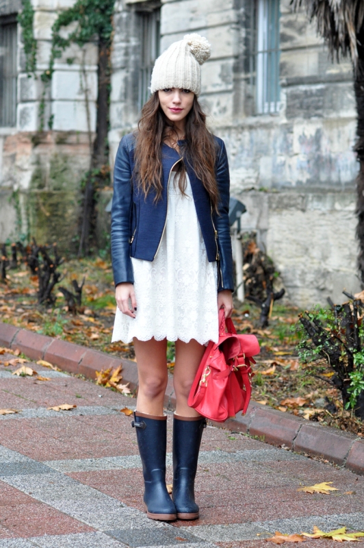 Picture Of chic ways to wear rain boots this fall