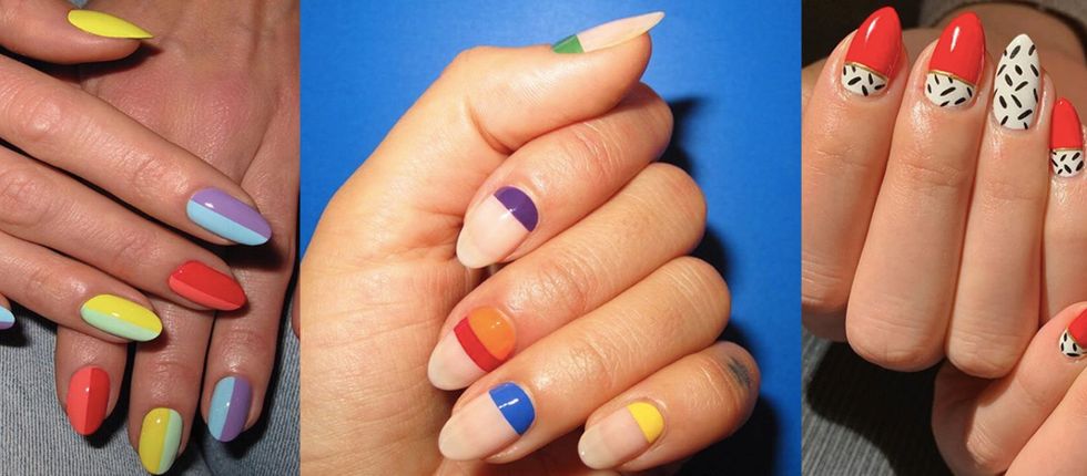 16 Color-Block Nail Art Ideas Courtesy of Instagram - Brit +