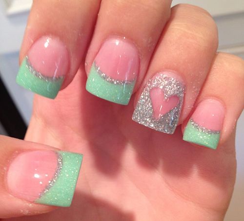 14 Colored Nails You Would Like to Try This Season | Heart nail .