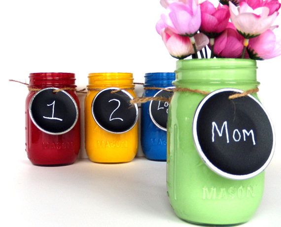 DIY Recycled Mason Jars into Colorful Spring Flower Vases with .