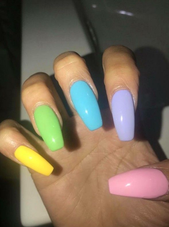 60 Best Cutest Colorful Nails Designs (Acrylic nails, Stiletto .