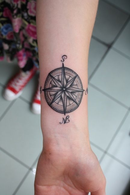 30 Great Compass Tattoos for both Men and Women | Compass tattoo .