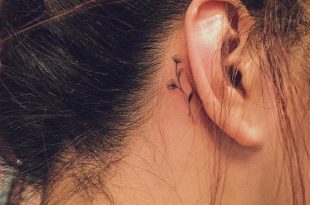 Small flower tattoo behind ear | Tiny flower tattoos, Dainty .