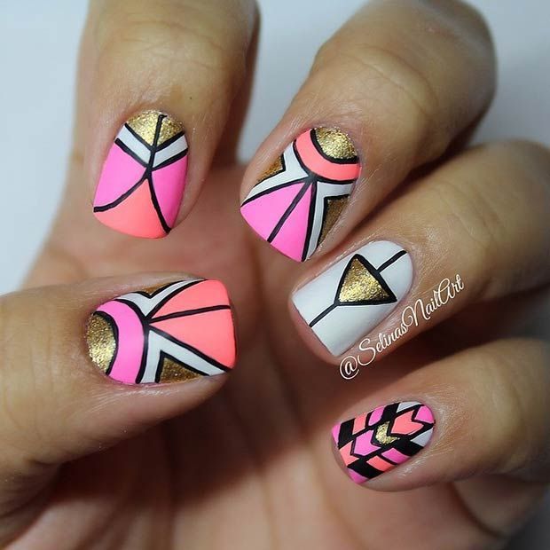 30 Eye-Catching Summer Nail Art Designs | Tribal nails, Tribal .