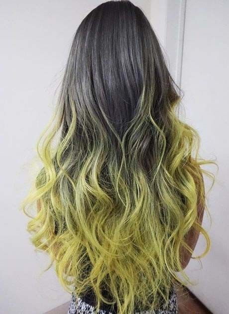 Seaweed Green Cool Two tone Hair Ideas for Long Hair 2019 | Long .