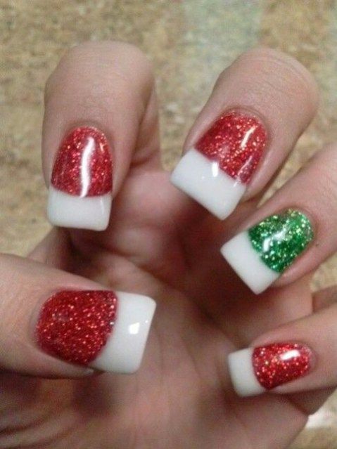 35 Cute Christmas Color Nail Art Design Ideas | Christmas nails .