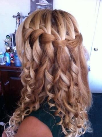 French braid crown with tight curls | Hair styles, Braids with .