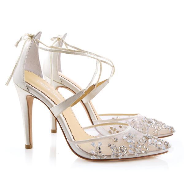 Florence Luxury Jewel Ivory Wedding Shoes | Bella Belle Sho