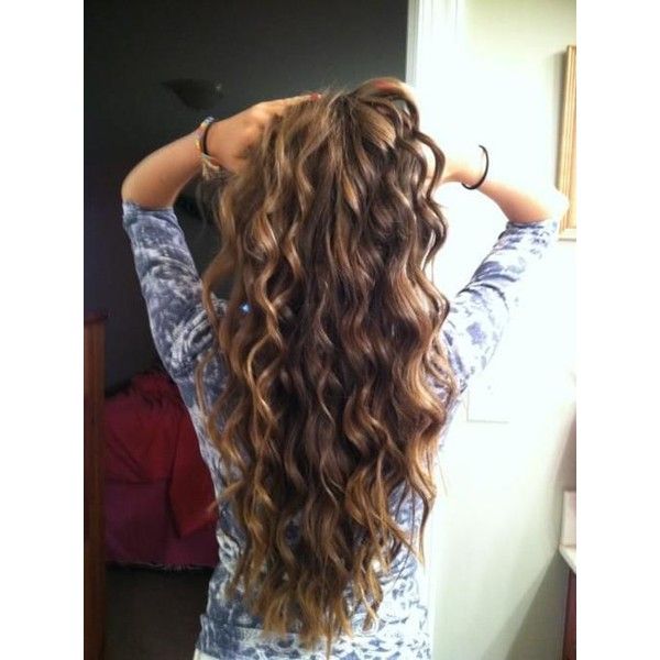 Curly Hairstyle to Have Beach Waves Tutorials ❤ liked on Polyvore .