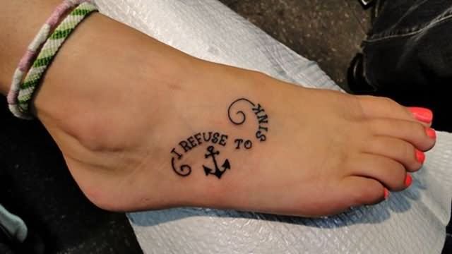 Cute Anchor Tattoo On Fo