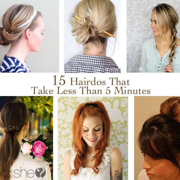 15 Hairdos That Take Less Than 5 Minutes | Long hair styles, Hair .