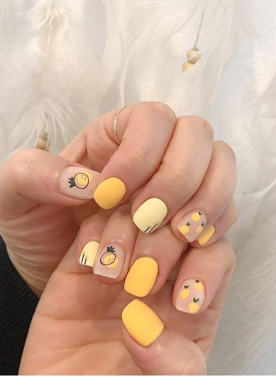 20 Cute Nail Art Designs Ideas for Stylish Girls | Yellow nail art .