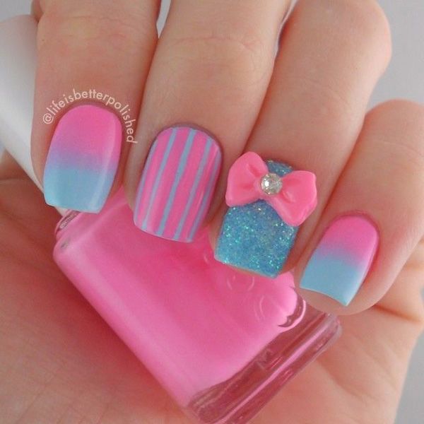 50 Pink Nail Art Designs | Pink nail art, Pink nail designs, Cute .