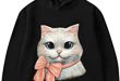 Amazon.com: Lazapa Ladies Cute Casual Hoodie, 3D Cat Print .
