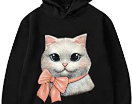 Amazon.com: Lazapa Ladies Cute Casual Hoodie, 3D Cat Print .