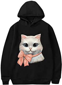 Amazon.com: Lazapa Ladies Cute Casual Hoodie, 3D Cat Print .