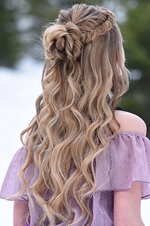 Most Demanded Half Up Half Down Long Wavy Prom Hairstyles To .