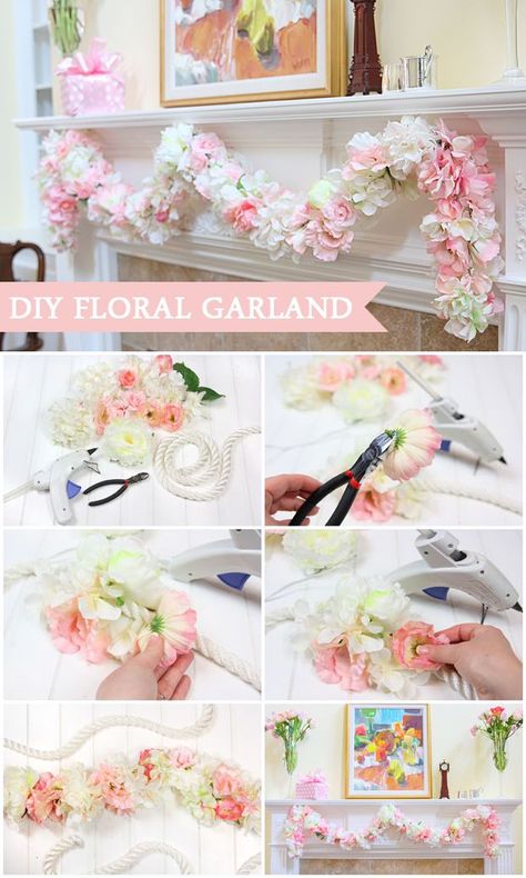 12 DIY Floral Garland Projects for Your Home | Baby shower garland .