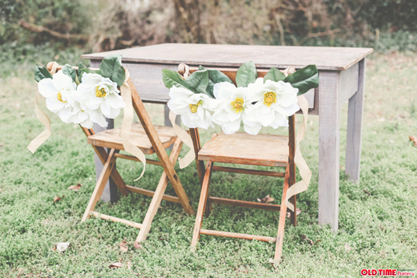 DIY Project: Magnolia Floral Chair Garland Wedding Dec