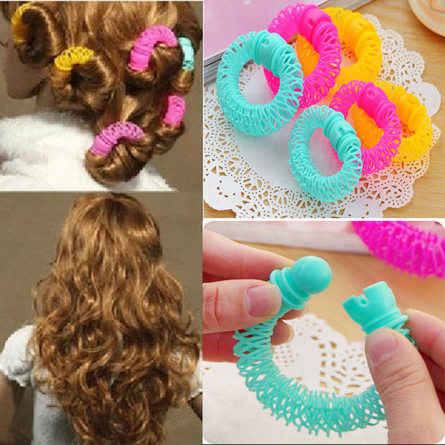 Online Shop 8Pcs Plastic Magic Hair Curlers Rollers Circle .